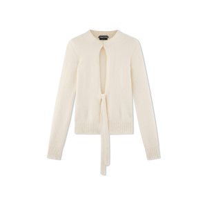 Prendas De Punto Tom Ford Stretch Algodon Cashmere Cardigan Mujer Chalk | 352-WUIVQB