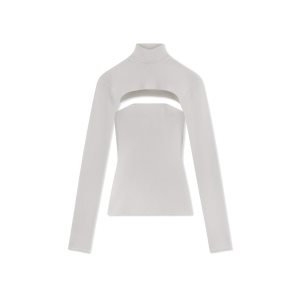 Prendas De Punto Tom Ford Stretch Lana Rib Two Pieces Mujer Chalk | 634-UFTWZG
