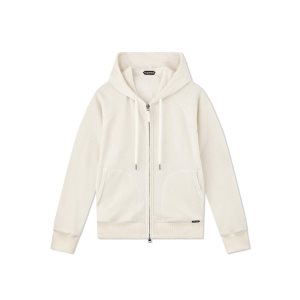 Prendas De Punto Tom Ford Towelling Hoodie Hombre Ecru | 657-HEAOZB