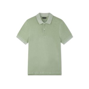 Prendas De Punto Tom Ford Towelling Polo Hombre Verde Menta | 093-FTMSCI
