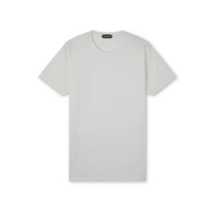 Prendas De Punto Tom Ford Viscose Blend Jersey Crew Neck T-shirt Hombre Blancas | 723-HXMGVP