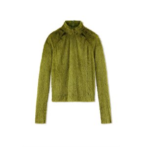 Prendas De Punto Tom Ford Viscose 'Fur' Turtleneck Top Mujer Verde | 420-GIXZWM