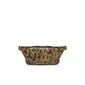 Riñonera Tom Ford Distressed Leopard Print Small Zip Hombre Leopardo | 830-TNEIPA