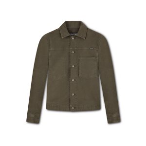 Ropa De Abrigo Tom Ford Brushed Algodon Workwear Jacket Hombre Verde Oscuro | 153-NTGEMW