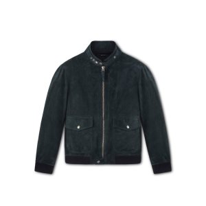 Ropa De Abrigo Tom Ford Buttery Gamuza Jacket Hombre Petrol | 701-ESXFOC