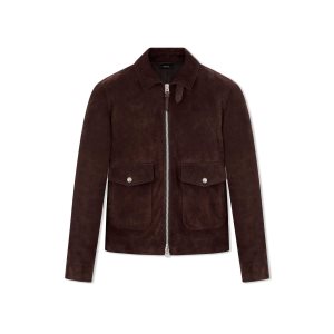 Ropa De Abrigo Tom Ford Buttery Grain Collar Blouson Hombre Burdeos | 728-MFAJKR