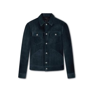 Ropa De Abrigo Tom Ford Cashmere Gamuza Western Jacket Hombre Petrol | 178-WRCITY
