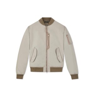Ropa De Abrigo Tom Ford Compact Nylon Bomber Hombre Putty | 314-YSXJUR