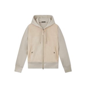 Ropa De Abrigo Tom Ford Gamuza Front Hoodie Hombre Buff | 762-MAPRNS