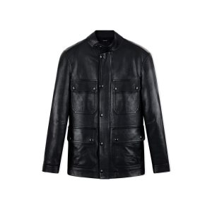 Ropa De Abrigo Tom Ford Glossy Grain Motorcycle Jacket Hombre Negras | 103-XCVZTE