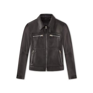 Ropa De Abrigo Tom Ford Icon Cuero Zip Blouson Hombre Negras | 249-CTZWYE