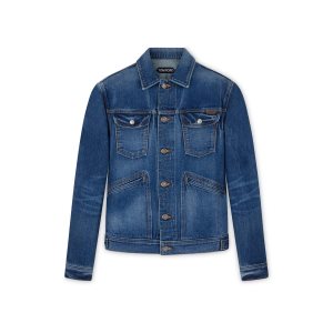 Ropa De Abrigo Tom Ford Japanese Selvedge Denim Jacket Hombre Indigo | 517-VTOMIC