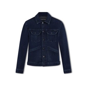 Ropa De Abrigo Tom Ford Japanese Selvedge Denim Jacket Hombre Indigo | 617-EIMPDK