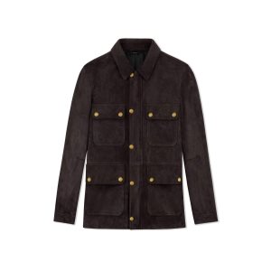 Ropa De Abrigo Tom Ford Light Gamuza Field Jacket Hombre Ebony | 016-JXMACD