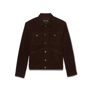 Ropa De Abrigo Tom Ford Moleskin Slim Fit Jacket Hombre Marrones Oscuro | 874-IHWJES