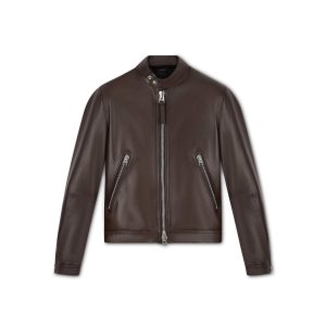 Ropa De Abrigo Tom Ford Nappa Plonge Cafe Racer Hombre Marrones Oscuro | 724-IZJQCU
