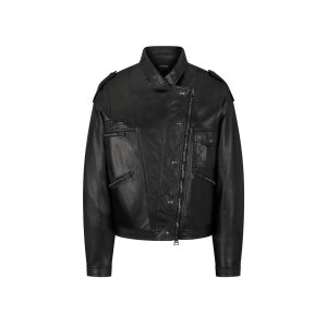 Ropa De Abrigo Tom Ford New Plonge Cuero Ciclismo Jacket Mujer Negras | 281-GIHTOU