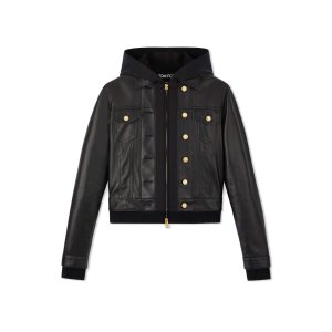 Ropa De Abrigo Tom Ford New Plonge & Silk Blend Fleece Jean Jacket Mujer Negras | 719-NACLMU