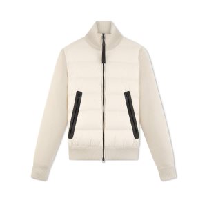 Ropa De Abrigo Tom Ford Nylon Down Merino Zip Blouson Hombre Naranjas Beige | 731-GKYTFS
