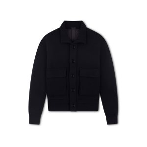 Ropa De Abrigo Tom Ford Nylon-lined Merino Button Through Blouson Hombre Negras | 618-MROUJW