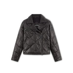 Ropa De Abrigo Tom Ford Plonge Cuero Acolchado Ciclismo Mujer Negras | 256-YWCZOE