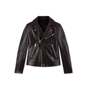 Ropa De Abrigo Tom Ford Smooth Grain Asymmetric Ciclismo Hombre Ebony | 187-MNCHZD