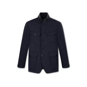 Ropa De Abrigo Tom Ford Techno Light-fill Military Jacket Hombre Azul Marino | 234-CFMLWN
