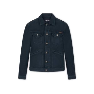 Ropa De Abrigo Tom Ford Twill Denim Jacket Hombre Indigo | 963-SLMEXG