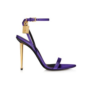 Sandalias Tacones Tom Ford Laminated Printed Lizard Padlock Pointy Naked Mujer Dahlia | 213-HOUZVG