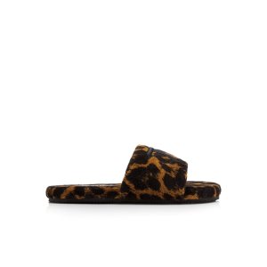 Sandalias Tom Ford Leopard Towelling Harrison Slides Mujer Negras | 170-JZWTXN