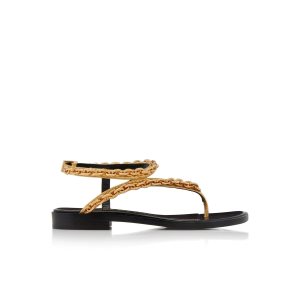 Sandalias Tom Ford Mirror Cuero Curve Chain Tanga Mujer Doradas | 407-JUOQAC