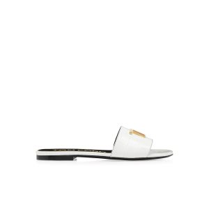 Sandalias Tom Ford Shiny Stamped Crocodile Cuero Tf Chanclas Mujer Blancas | 250-UBJQSY