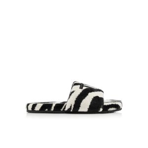 Sandalias Tom Ford Zebra Towelling Harrison Slides Mujer Blancas Negras | 702-WPCVSR