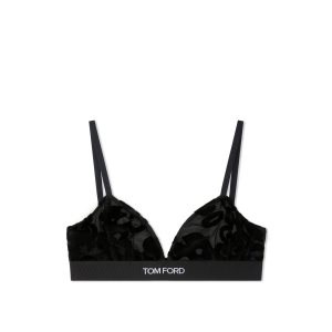 Sujetadores Tom Ford Primrose Floral Tulle Devore' Signature Mujer Negras | 561-NIHWET