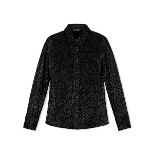 Tops Tom Ford All Over Sequins Shirt Mujer Negras | 683-NECRZS