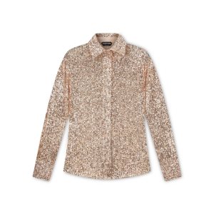Tops Tom Ford All Over Sequins Shirt Mujer Rosas | 802-YGSCUM