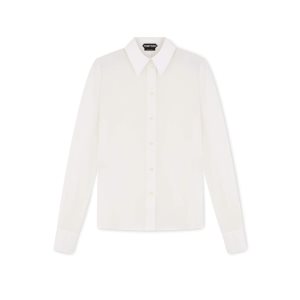 Tops Tom Ford Crepe De Chine Fitted Shirt Mujer Chalk | 490-GWNJAM