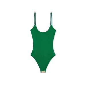 Tops Tom Ford Extra Fine Cashmere Silk Rib Sin Manga Bodysuit Mujer Turquesa Verde | 069-NPRWBX