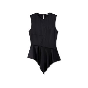Tops Tom Ford Fluid Double-faced Satin Asymmetric Mujer Negras | 874-PGBQRL