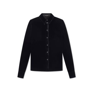 Tops Tom Ford Ligeros Velvet Shirt Mujer Negras | 873-UMPOAB