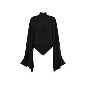 Tops Tom Ford Silk Maroccaine Anchos Sleeve Mujer Negras | 824-PUVLJN