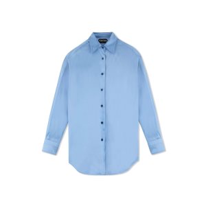 Tops Tom Ford Stretch Silk Satin Relaxed Fit Shirt Mujer Verde Menta | 163-ICWOHJ