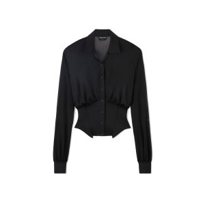 Tops Tom Ford Stretch Slinky Viscose Corset Shirt Mujer Negras | 175-CQSTOW