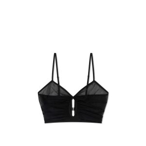 Tops Tom Ford Stretch Tulle Crop Mujer Negras | 650-DCJFRK
