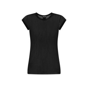 Tops Tom Ford Transparent Rib Jersey Fitted T-shirt Mujer Negras | 380-DHOZKJ