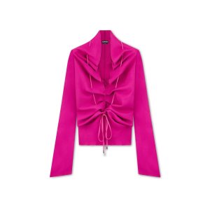 Tops Tom Ford Viscose Stretch Cady Ruched Mujer Fuschia | 409-ROADQE