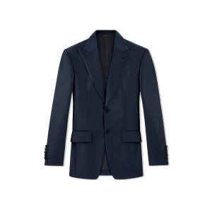 Trajes Tom Ford Draped Mikado Cooper Jacket Hombre Azul Marino | 439-OFBGER