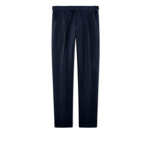 Trajes Tom Ford Draped Mikado Cooper Trouser Hombre Azul Marino | 473-VRLAPB