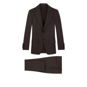 Trajes Tom Ford Lana Mohair Hopsack Cooper Hombre Marrones | 016-DUWGSQ