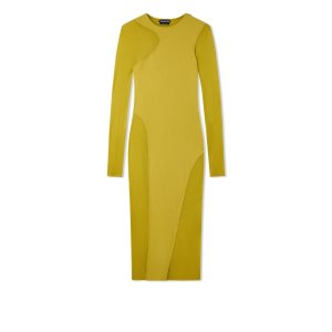 Vestido Tom Ford Crepe Jersey Tubino Mujer Charteuse Citrine | 248-LZBJIN